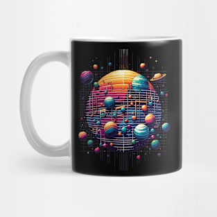 Cosmic Melody: Vibrant Planetary Notes Mug